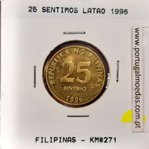 Philippines 25 Sentimo 1996 Brass, (AU), Coins of the World Philippines KM 271
