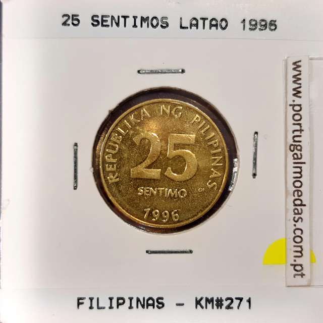 Philippines 25 Sentimo 1996 Brass, (AU), Coins of the World Philippines KM 271