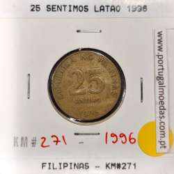 Philippines 25 Sentimo 1996 Brass, (VF), Coins of the World Philippines KM 271