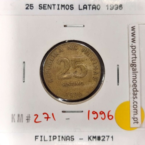 Philippines 25 Sentimo 1996 Brass, (VF), Coins of the World Philippines KM 271