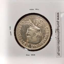 Filipinas 50 Sentimos 1972, variante algarismo 2 a terminar Perolado, Cupro-Niquel, (MBC+), World Coins Philippines KM 200b