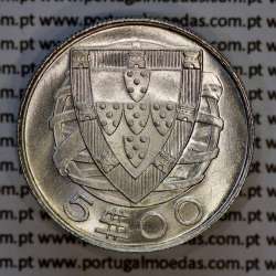 5 escudos 1940 prata, 5$00 1940 prata da República Portuguesa, (Soberba), World Coins Portugal KM 581