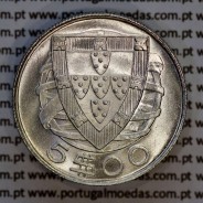 5 escudos 1940 prata, 5$00 1940 prata da República Portuguesa, (Soberba), World Coins Portugal KM 581