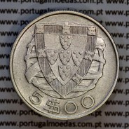 5 escudos 1940 prata, 5$00 1940 prata da República Portuguesa, (MBC+), World Coins Portugal KM 581