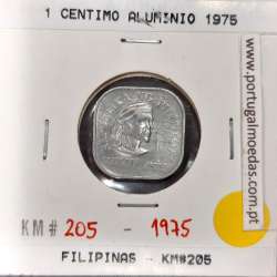 Philippines 1 Sentimo 1975 Aluminium, (XF), Coins of the World Philippines KM 205