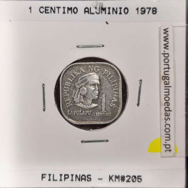 Filipinas 1 Sentimo 1978 Alumínio, (Bela), World Coins Philippines KM 205
