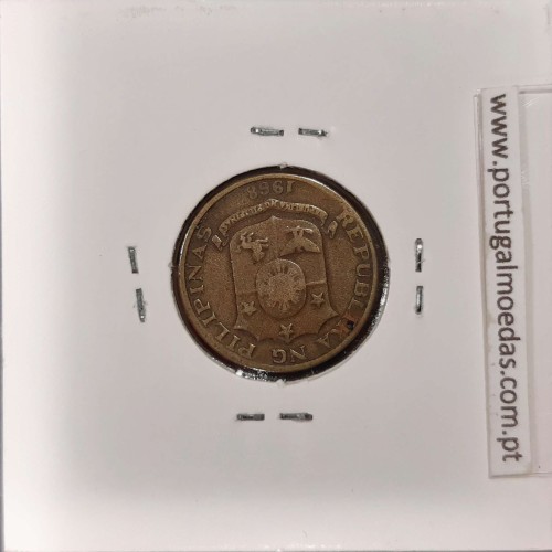 Philippines 5 Sentimos 1968 Brass, (VF), Coins of the World Philippines KM 197