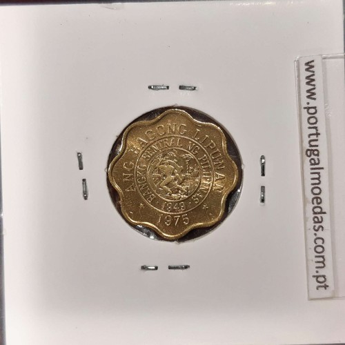 Philippines 5 Sentimos 1975 Brass, (UNC), Coins of the World Philippines KM 206