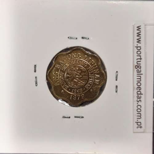 Filipinas 5 Sentimos 1979 Latão, (Sob), World Coins Philippines KM 225