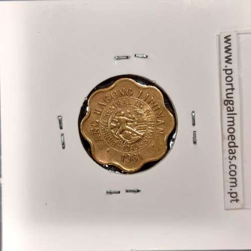 Filipinas 5 Sentimos 1981 Latão, (Bela), World Coins Philippines KM 225