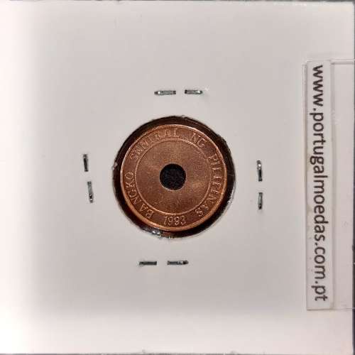 Filipinas 5 Sentimo 1995 Aço-Cobre, (Sob), World Coins Philippines KM 268