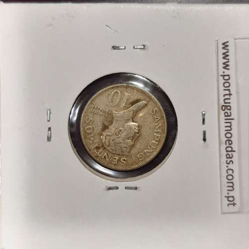 Philippines 10 Sentimos 1972 Copper-Nickel-Zinc, (VF+), Coins of the World Philippines KM 198