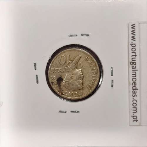 Philippines 10 Sentimos 1972 Copper-Nickel-Zinc, (VF), Coins of the World Philippines KM 198