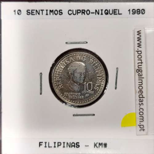 Philippines 10 Sentimos 1980 Copper-Nickel, (AU), Coins of the World Philippines KM 226