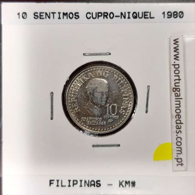 Philippines 10 Sentimos 1980 Copper-Nickel, (AU), Coins of the World Philippines KM 226