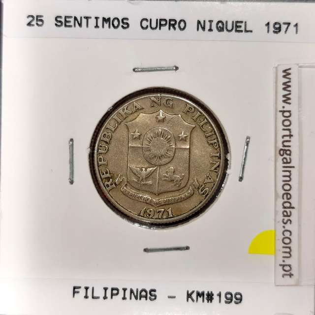 Philippines 25 Sentimos 1971 Copper-Nickel-Zinc, (VF), Coins of the World Philippines KM 199
