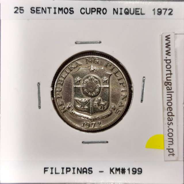 Filipinas 25 Sentimos 1972 Cupro-Niquel, (MBC+), World Coins Philippines KM 199