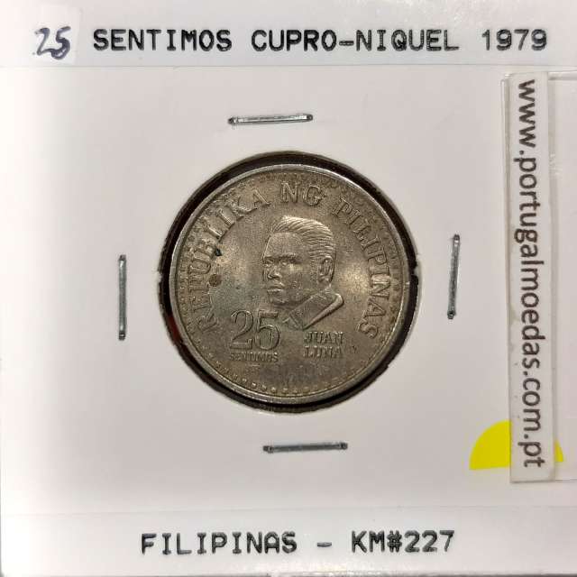 Filipinas 25 Sentimos 1979 BSP Cupro-Niquel, (Bela), World Coins Philippines KM 227