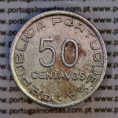 São Tomé e Príncipe, 50 Centavos 1948 Alpaca, Ex-colónia portuguesa,  (MBC), World Coins Saint Thomas & Prince Island KM 8