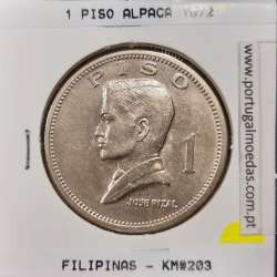 Filipinas 1 Piso 1972 Alpaca, (Sob), World Coins Philippines KM 203