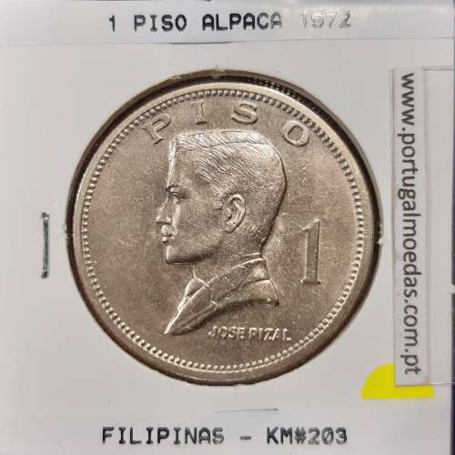 Philippines 1 Piso 1972 Copper-Nickel-Zinc, (UNC), Coins of the World Philippines KM 203