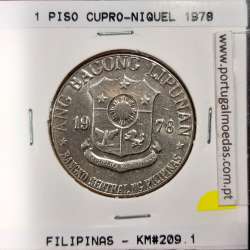 Philippines 1 Piso 1978 Copper-Nickel, (AU), Coins of the World Philippines KM 209.1
