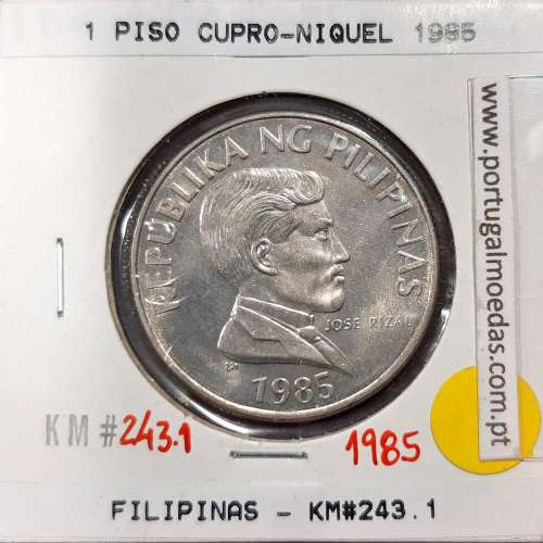 Philippines 1 Piso 1985 Copper-Nickel, (UNC), Coins of the World Philippines KM 243.1