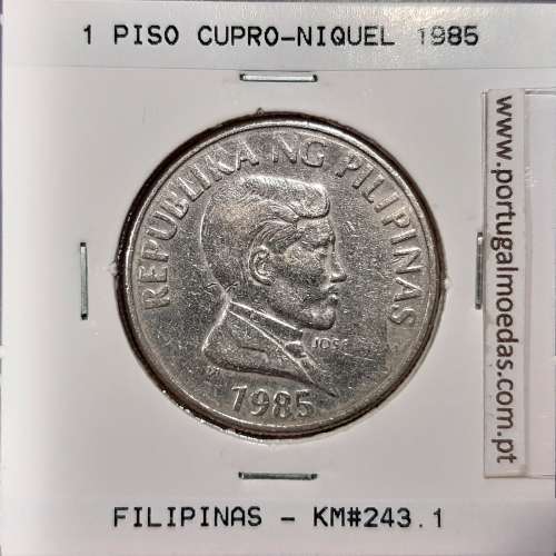 Philippines 1 Piso 1985 Copper-Nickel, (VF), Coins of the World Philippines KM 243.1