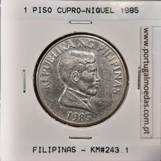 Filipinas 1 Piso 1985 Cupro-Niquel, (MBC), World Coins Philippines KM 243.1
