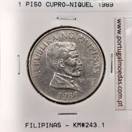 Philippines 1 Piso 1989 Copper-Nickel, (XF), Coins of the World Philippines KM 243.1