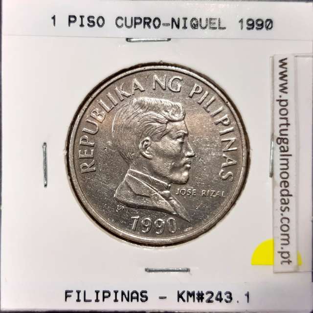 Filipinas 1 Piso 1990 Cupro-Niquel, (MBC), World Coins Philippines KM 243.1