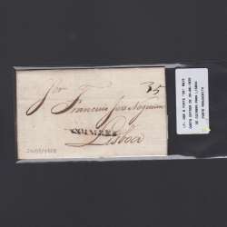 Carta Pré-Filatélica circulada de Coimbra para Lisboa datada de 024-08-1829