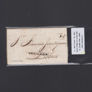 Carta Pré-Filatélica circulada de Coimbra para Lisboa datada de 024-08-1829