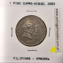 Filipinas 1 Piso 2003 Cupro-Niquel, (MBC), World Coins Philippines KM 269a