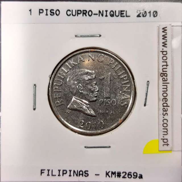 Filipinas 1 Piso 2010 Cupro-Niquel, (Bela), World Coins Philippines KM 269a