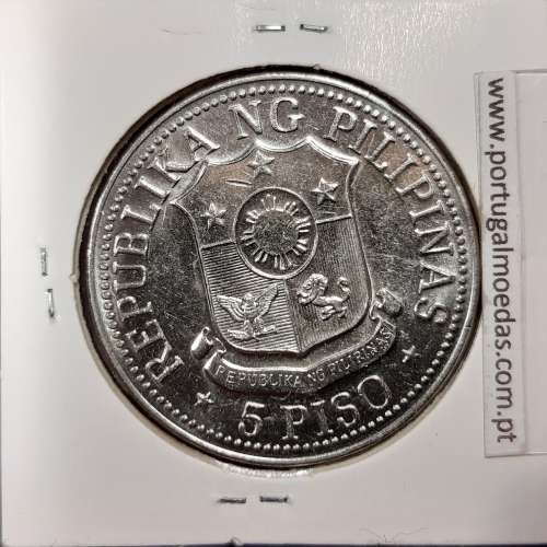 Philippines 5 Piso 1975 Nickel, (UNC), Coins of the World Philippines KM 210.1