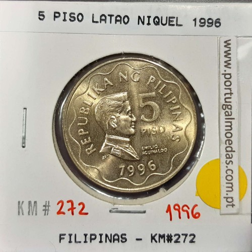 Philippines 5 Piso 1996 Nickel-Brass, (UNC), Coins of the World Philippines KM 272