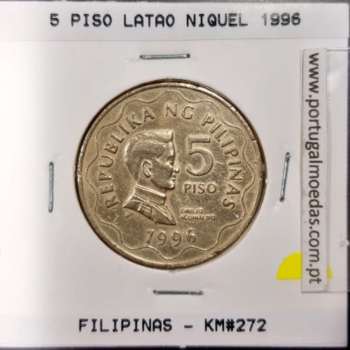 Philippines 5 Piso 1996 Nickel-Brass, (VF+), Coins of the World Philippines KM 272