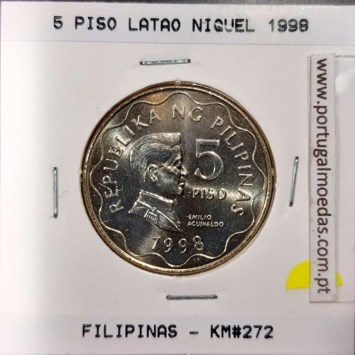 Philippines 5 Piso 1998 Nickel-Brass, (UNC), Coins of the World Philippines KM 272