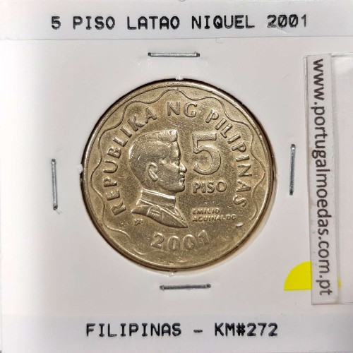 Philippines 5 Piso 2001 Nickel-Brass, (VF+), Coins of the World Philippines KM 272