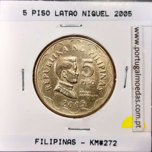 Philippines 5 Piso 2005 Nickel-Brass, (VF+), Coins of the World Philippines KM 272
