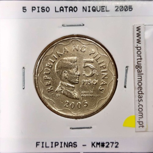 Philippines 5 Piso 2005 Nickel-Brass, (VF), Coins of the World Philippines KM 272