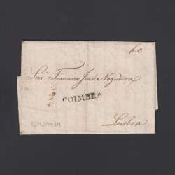 Carta Pré-Filatélica circulada de Coimbra para Lisboa datada de 10-12-1829