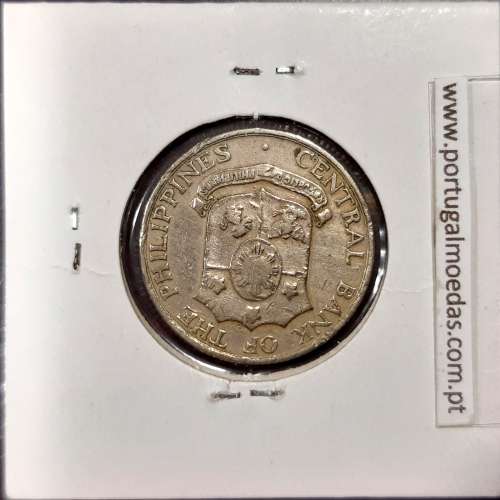 Filipinas 25 Centavos 1964 Cupro-Niquel, (MBC), World Coins Philippines KM 189.1