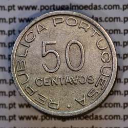 São Tomé e Príncipe, 50 Centavos 1948 Alpaca, Ex-colónia portuguesa,  (MBC-), World Coins Saint Thomas & Prince Island KM 8