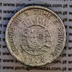 São Tomé e Príncipe, 50 Centavos 1948 Alpaca, Ex-colónia portuguesa,  (BC), World Coins Saint Thomas & Prince Island KM 8