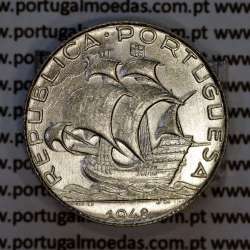 Portugal, silver coin 2$50 Escudos 1948, 2-1/2 or 2.5 Escudos 1948 Portuguese Republic, (UNC), World Coins Portugal KM 580