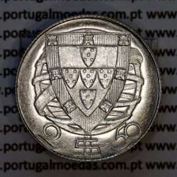 Portugal, silver coin 2$50 Escudos 1948, 2-1/2 or 2.5 Escudos 1948 Portuguese Republic, (UNC), World Coins Portugal KM 580