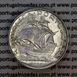 2$50 Escudos 1932 prata, 2 escudos e 50 centavos 1932 em prata da Republica Portuguesa, (Bela +), World Coins Portugal KM 580