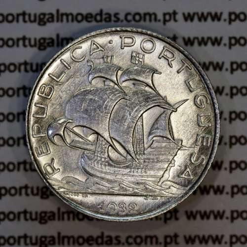 Portugal, silver coin 2$50 Escudos 1932, 2-1/2 or 2.5 Escudos 1932 Portuguese Republic, (AU), World Coins Portugal KM 580